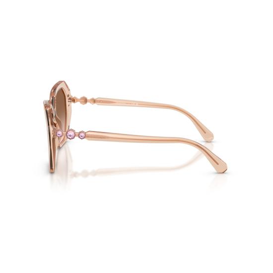 26SS 스와로브스키 선글라스 0Sk6017 크리스탈 장식이 있는 오버사이즈 기하학적 프레임 - SWAROVSKI