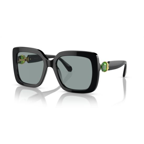26SS 스와로브스키 선글라스 0Sk6001 크리스털 장식 템플이 있는 오버사이즈 스퀘어 - SWAROVSKI