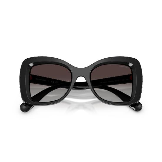 26SS 스와로브스키 선글라스 0Sk6062u 크리스탈 장식이 있는 오버사이즈 스퀘어 - SWAROVSKI
