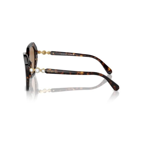 26SS 스와로브스키 선글라스 0Sk6017 오버사이즈 기하학적 호피무늬  (크리스탈 장식) - SWAROVSKI