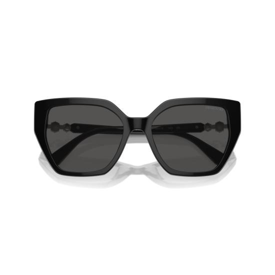 26SS 스와로브스키 선글라스 0Sk6016 크리스탈 장식이 있는 오버사이즈 스퀘어 프레임 - SWAROVSKI
