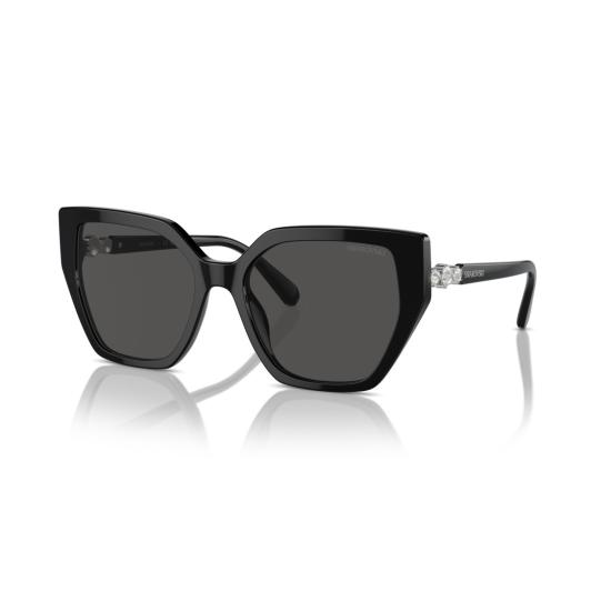 26SS 스와로브스키 선글라스 0Sk6016 크리스탈 장식이 있는 오버사이즈 스퀘어 프레임 - SWAROVSKI