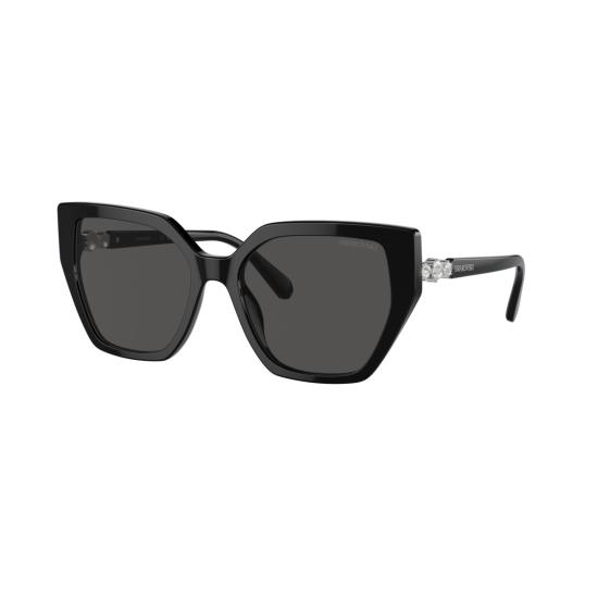 26SS 스와로브스키 선글라스 0Sk6016 크리스탈 장식이 있는 오버사이즈 스퀘어 프레임 - SWAROVSKI
