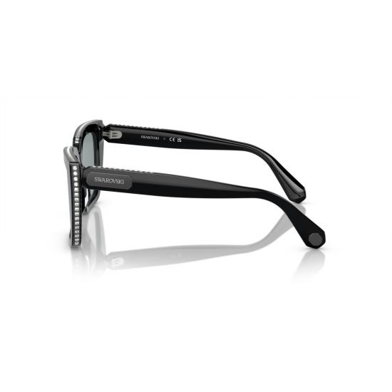 26SS 스와로브스키 선글라스 0Sk6013 크리스털 장식이 있는 오버사이즈 스퀘어 프레임 - SWAROVSKI