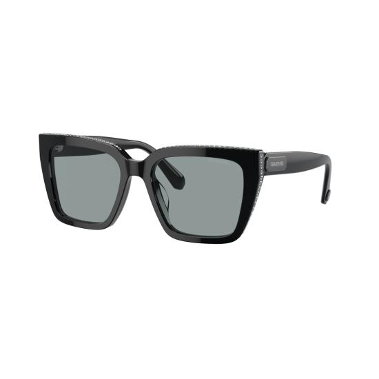 26SS 스와로브스키 선글라스 0Sk6013 크리스털 장식이 있는 오버사이즈 스퀘어 프레임 - SWAROVSKI