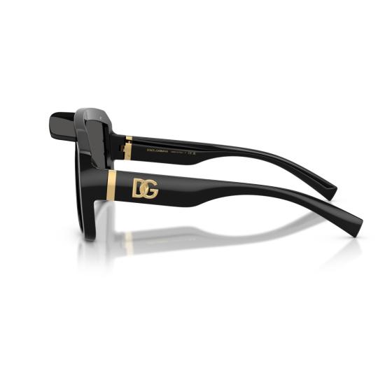 26SS 돌체앤가바나 선글라스 0Dg6205 골드 액센트가 있는 오버사이즈 직사각형 - DOLCE & GABBANA