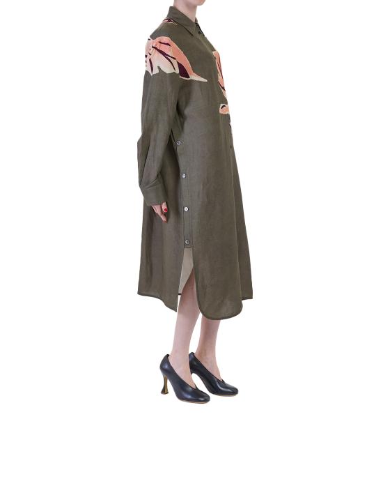 26SS 폴 스미스 미디 원피스 W1R 715D V11225 35 VERDE MULTI - PAUL SMITH