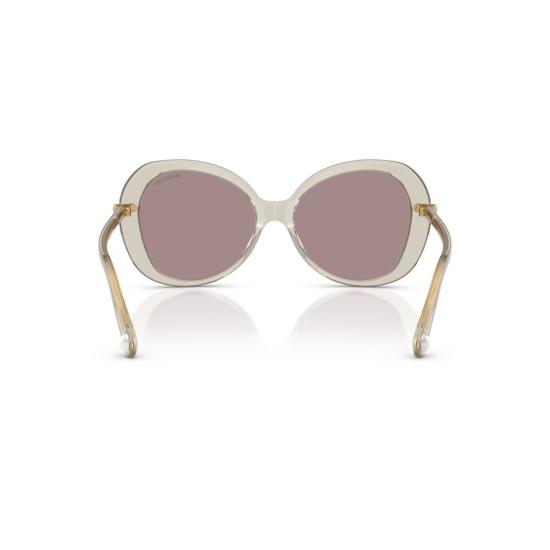 26SS 스와로브스키 선글라스 0Sk6059 골드톤 템플이 있는 대형 원형 아세테이트 - SWAROVSKI