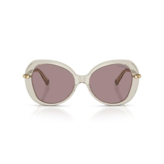26SS 스와로브스키 선글라스 0Sk6059 골드톤 템플이 있는 대형 원형 아세테이트 - SWAROVSKI