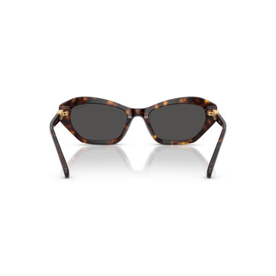 26SS 스와로브스키 선글라스 0Sk6048 크리스탈 장식이 있는 각진 호피무늬 - SWAROVSKI
