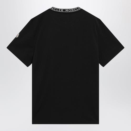 26SS 몽클레어 로고 트리밍 코튼 티셔츠 8C000318390T Black - MONCLER