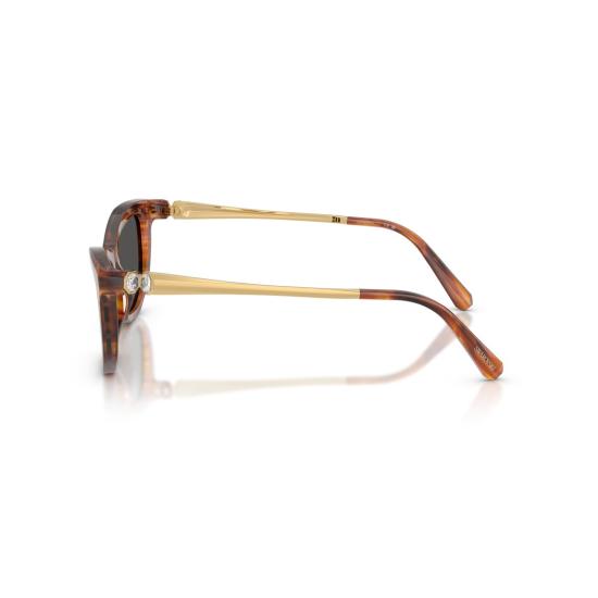 26SS 스와로브스키 선글라스 0Sk6057 직사각형 호피무늬 아세테이트  (골드톤 템플) - SWAROVSKI