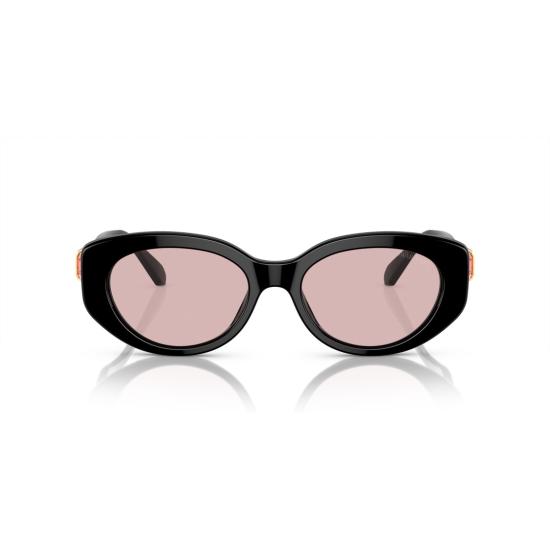 26SS 스와로브스키 선글라스 0Sk6002 핑크 크리스탈 장식이 있는 오버사이즈 블랙 아세테이트 - SWAROVSKI