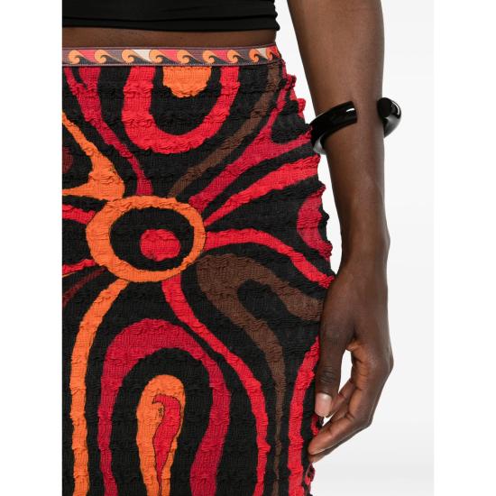 26SS 푸찌 롱 스커트 6HJW02 6H768 002 BLACK RED - PUCCI