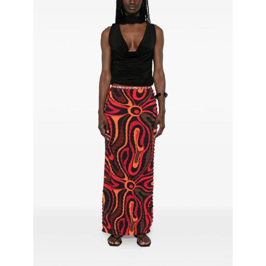 26SS 푸찌 롱 스커트 6HJW02 6H768 002 BLACK RED - PUCCI