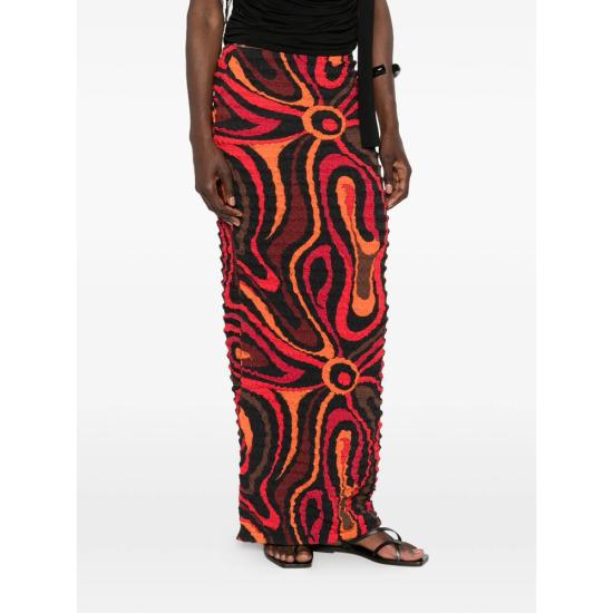 26SS 푸찌 롱 스커트 6HJW02 6H768 002 BLACK RED - PUCCI