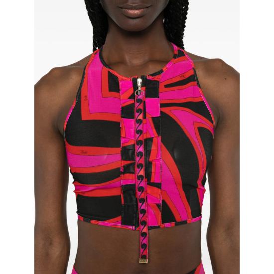 26SS 푸찌 민소매 티셔츠 6HJM05 6H740 034 PINK BLACK - PUCCI