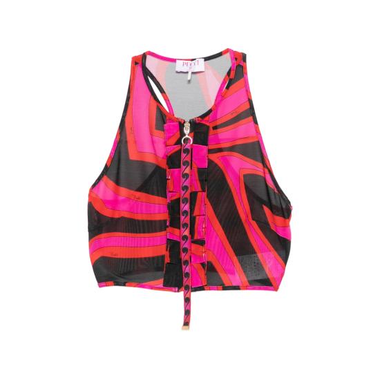 26SS 푸찌 민소매 티셔츠 6HJM05 6H740 034 PINK BLACK