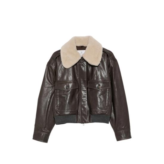 26FW 브루넬로 쿠치넬리 가죽 자켓 MPCTN7656P C4192 BROWN NEUTRALS