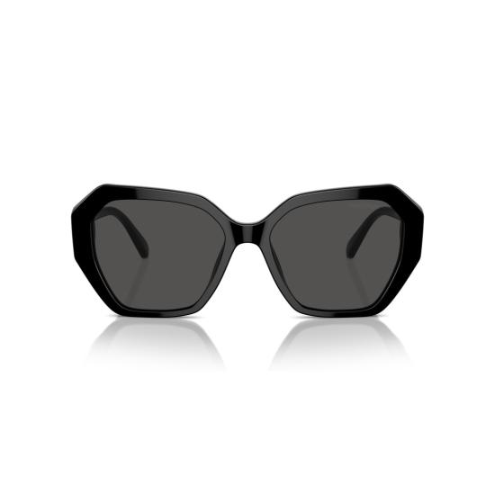 26SS 스와로브스키 선글라스 0Sk6017 크리스탈 장식이 있는 오버사이즈 기하학적 - SWAROVSKI