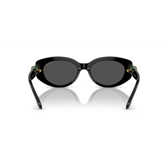 26SS 스와로브스키 선글라스 0Sk6002 오버사이즈 블랙 아세테이트  (그린 크리스탈 장식) - SWAROVSKI