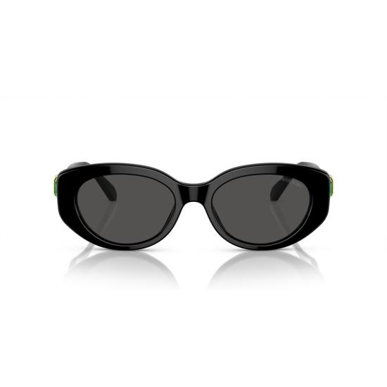 26SS 스와로브스키 선글라스 0Sk6002 오버사이즈 블랙 아세테이트  (그린 크리스탈 장식) - SWAROVSKI