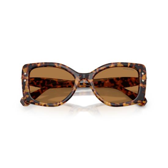 26SS 스와로브스키 선글라스 0Sk6058u 오버사이즈 스퀘어 프레임  (호피 무늬 아세테이트 소재) - SWAROVSKI