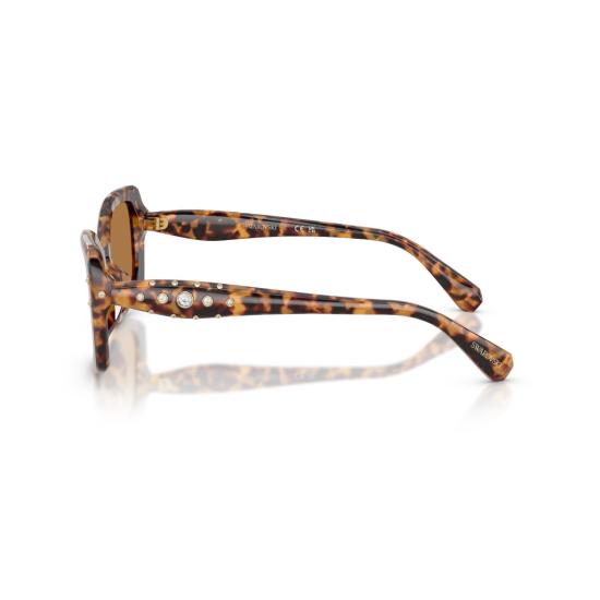 26SS 스와로브스키 선글라스 0Sk6058u 오버사이즈 스퀘어 프레임  (호피 무늬 아세테이트 소재) - SWAROVSKI