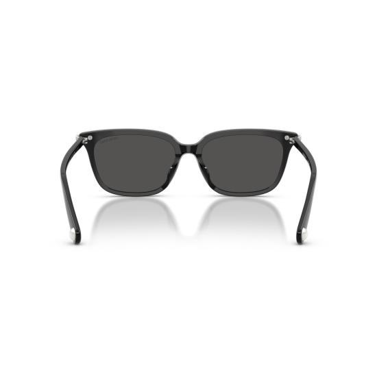 26SS 스와로브스키 선글라스 0Sk6064d 크리스탈 장식 경첩이 있는 직사각형 블랙 아세테이트 - SWAROVSKI