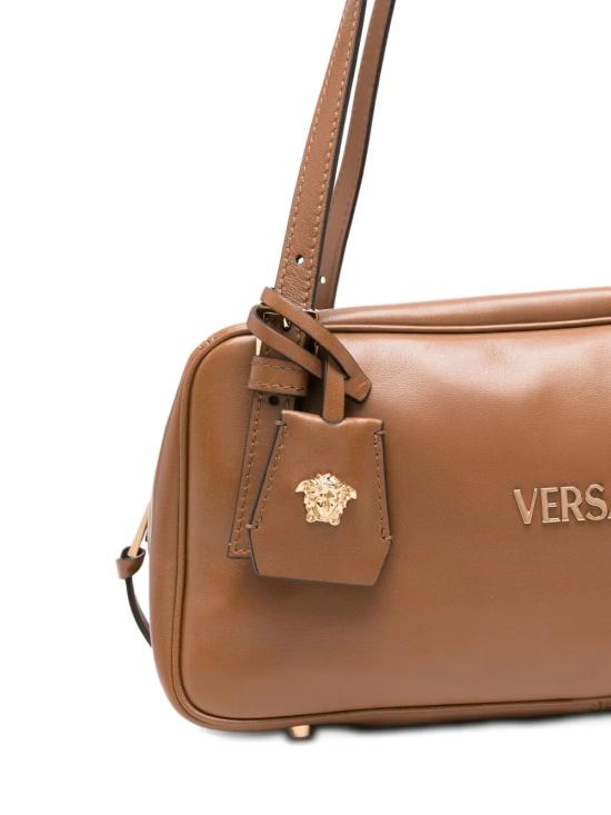 26SS 베르사체 VERSACE TAG 나파 라지 볼링백 1016428 1A13171 1N19V BROWN VERSACE GOLD - VERSACE