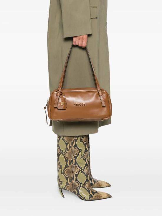 26SS 베르사체 VERSACE TAG 나파 라지 볼링백 1016428 1A13171 1N19V BROWN VERSACE GOLD - VERSACE