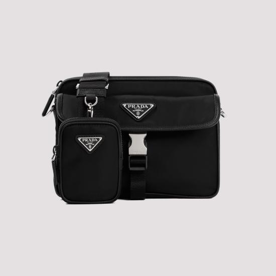 26SS 프라다 리나일론 앤 사피아노 레더 숄더백 2VH133VXMP 2DMH F0002 NERO - PRADA