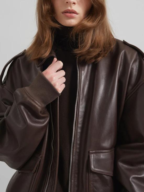 26SS 더프랭키샵 가죽 자켓 VIPER JAFS18397200 Marrone - THE FRANKIE SHOP