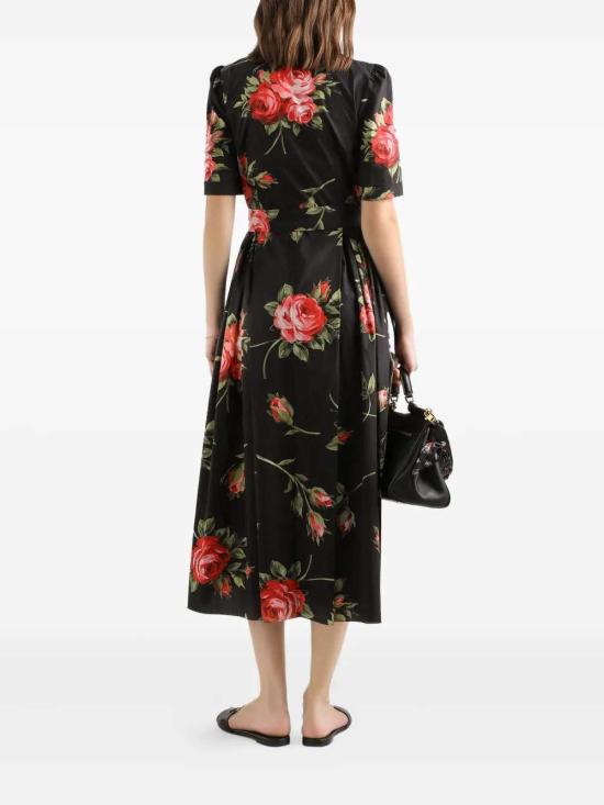 26SS 돌체앤가바나 로즈 부케 프린트 포플린 셔츠 드레스 F6JFNTHS5UT HN5ZN BOUQUET ROSE F NERO - DOLCE & GABBANA