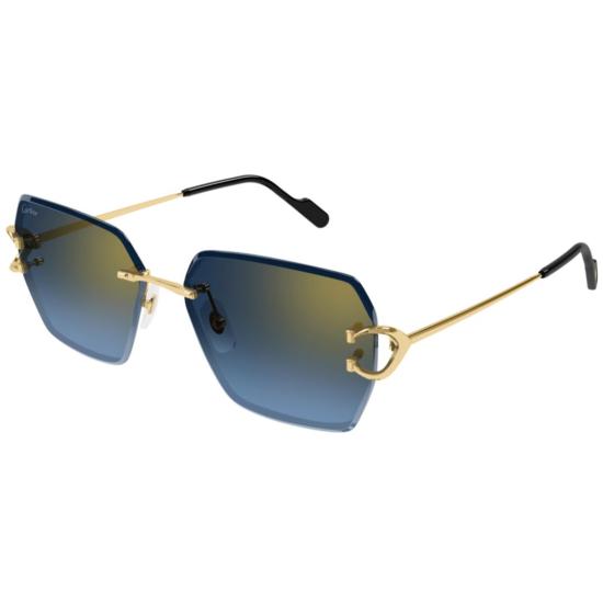 26SS 까르띠에 선글라스 CT0466S 002 GOLD GOLD BLUE - CARTIER