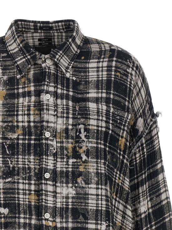 26SS 알13 탑 R13WR075R557BBLACKPLAIDWITHSPLATTER Multicolor - R13