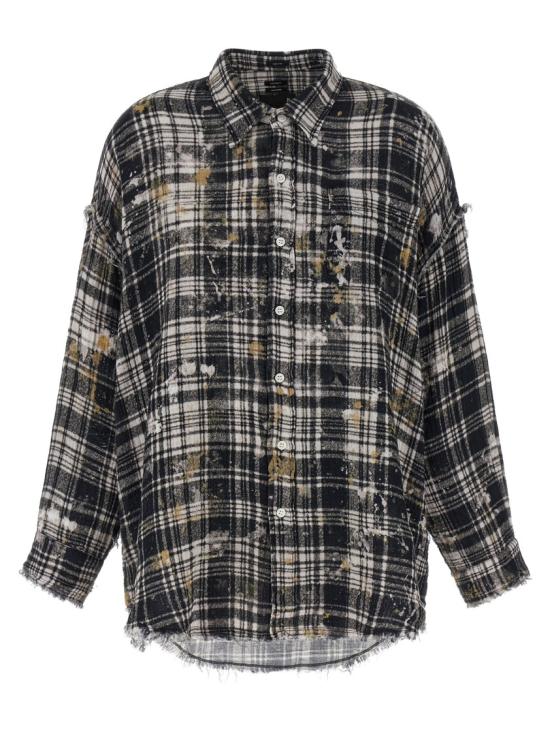 26SS 알13 탑 R13WR075R557BBLACKPLAIDWITHSPLATTER Multicolor