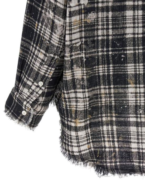 26SS 알13 탑 R13WR075R557BBLACKPLAIDWITHSPLATTER Multicolor - R13