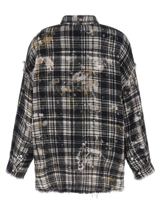 26SS 알13 탑 R13WR075R557BBLACKPLAIDWITHSPLATTER Multicolor - R13