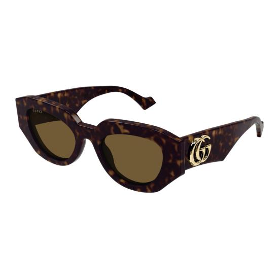 25FW 구찌 선글라스 GG1421S 오버사이즈 호피무늬 캣아이 - GUCCI