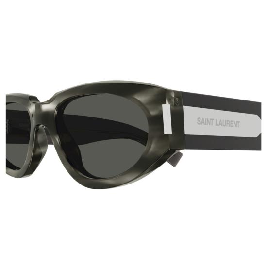 25FW 생로랑 선글라스 SL 618 마블 그레이 타원형 - SAINT LAURENT
