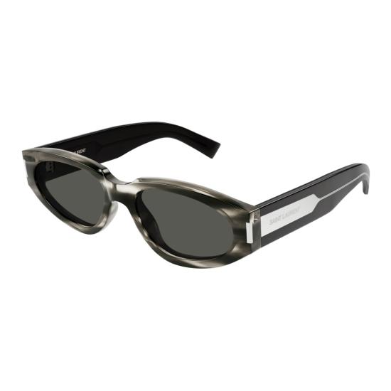 25FW 생로랑 선글라스 SL 618 마블 그레이 타원형 - SAINT LAURENT