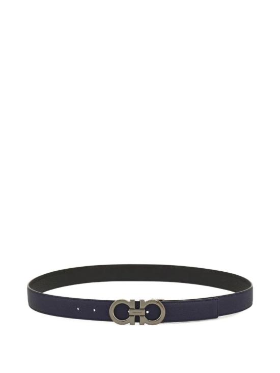 26SS 살바토레 페라가모 간치니 리버시블 레더 벨트 670428 0790557 NEW NAVY NERO