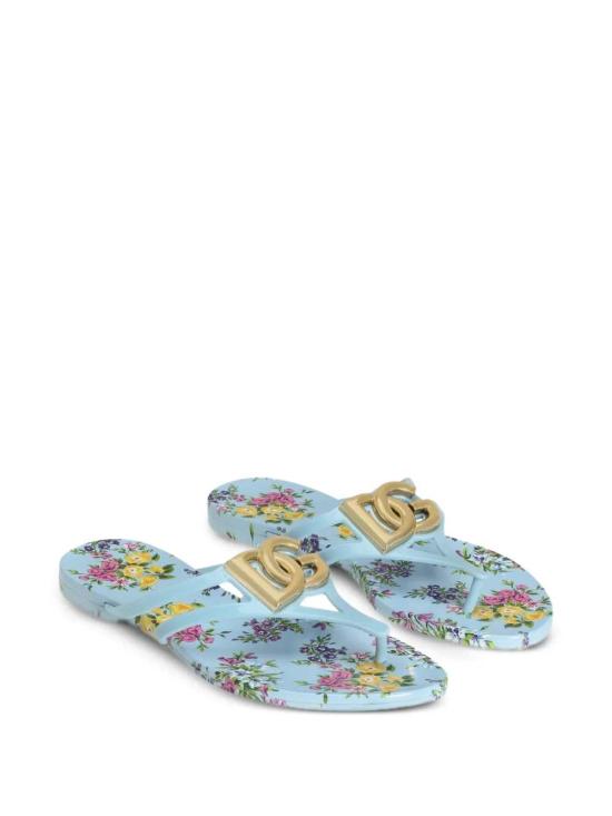 26SS 돌체앤가바나 러버 비치웨어 슬라이드 CW2418AY850 HC5XL FIORELLINI F CELESTE - DOLCE & GABBANA