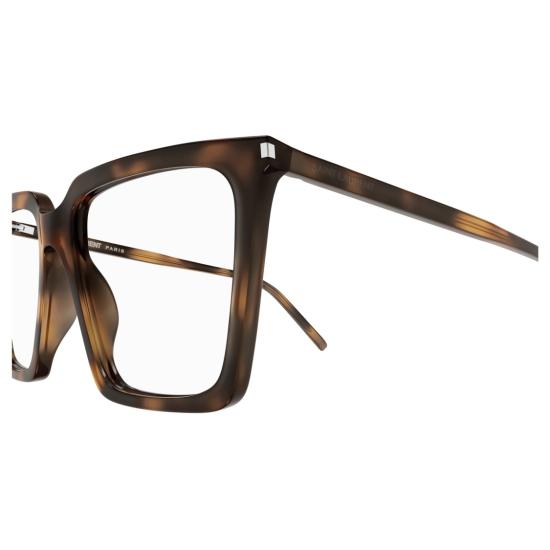 25FW 생로랑 선글라스 SL 474 옵트 오버사이즈 호피무늬 사각 프레임 안경 - SAINT LAURENT