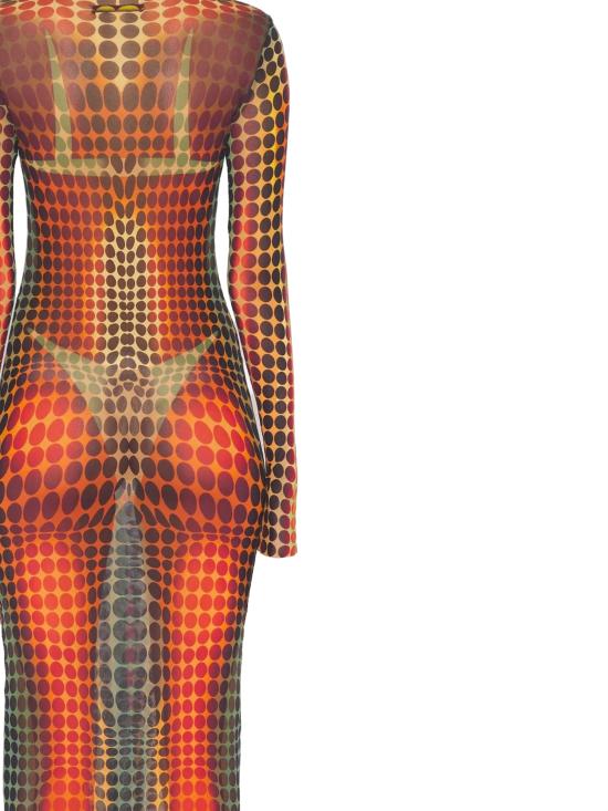 26SS 장 폴 고티에 미디 원피스 26 01 W DR131 M018P155060 ORANGE BLUE BROWN - JEAN PAUL GAULTIER