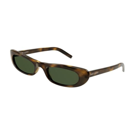 25FW 생로랑 선글라스 SL 557 쉐이드 호피무늬 타원형 프레임 - SAINT LAURENT