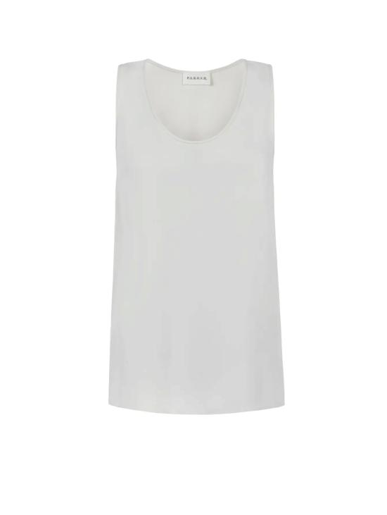 26SS 파로쉬 블라우스 Cady Girocollo Senza Maniche Panna 소재의 블루사 - PAROSH