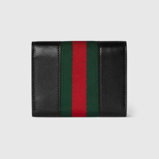 26FW 구찌 홀스빗 웹 스몰 트라이폴드 월렛 867131AAGF7 1053 BLACK - GUCCI