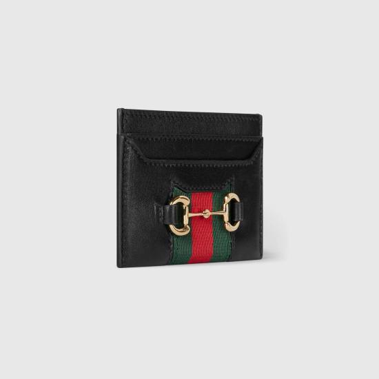 26FW 구찌 홀스빗 웹 카드 케이스 867122AAGF7 1053 BLACK - GUCCI